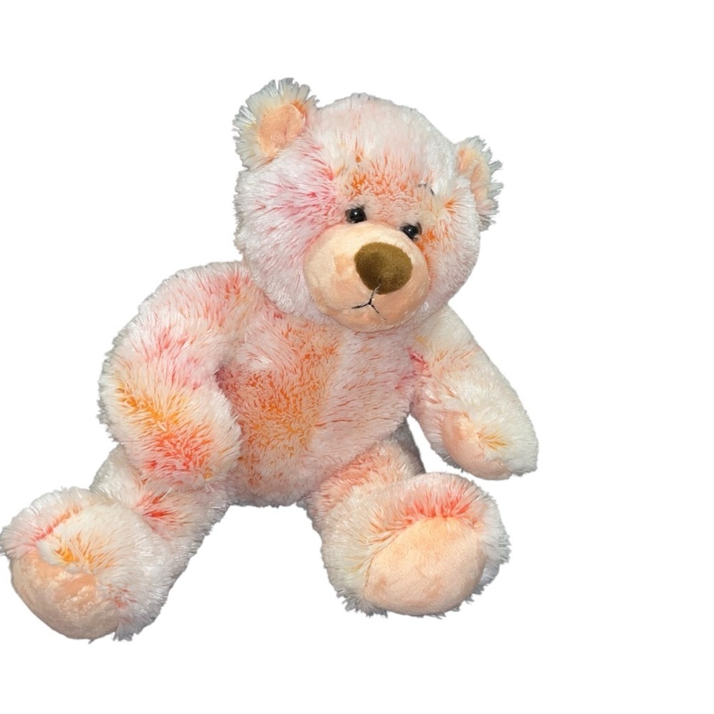 Build a bear workshop bab 16” fluffy orange pink peach teddy bear